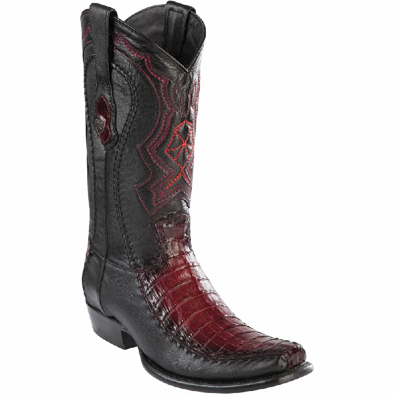 Wild West Boots #279F8243 Men's | Color  Faded Burgundy | Men's Wild West Caiman Belly Boots Dubai Toe Handcrafted