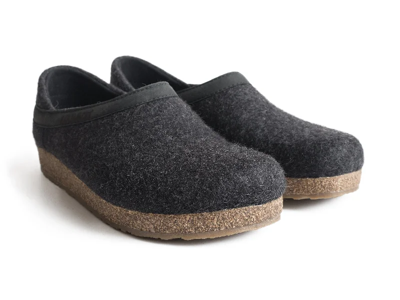 High Back Charcoal Cork & Wool Clog