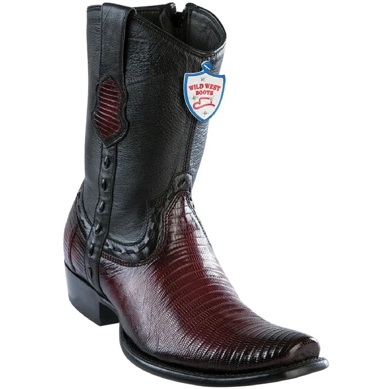 Wild West Boots #279B0743 Men's | Color Faded Burgundy | Men’s Wild West Teju Lizard Boots Dubai Toe Handcrafted