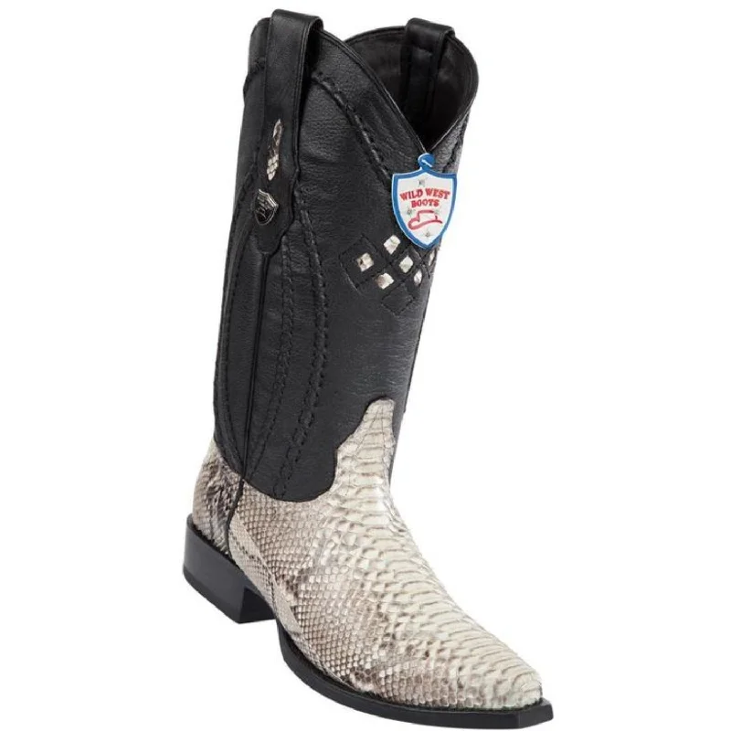 Wild West Boots #2945749 Men's | Color Natural | Men's Wild West Python Snip Toe Boots Handcrafted