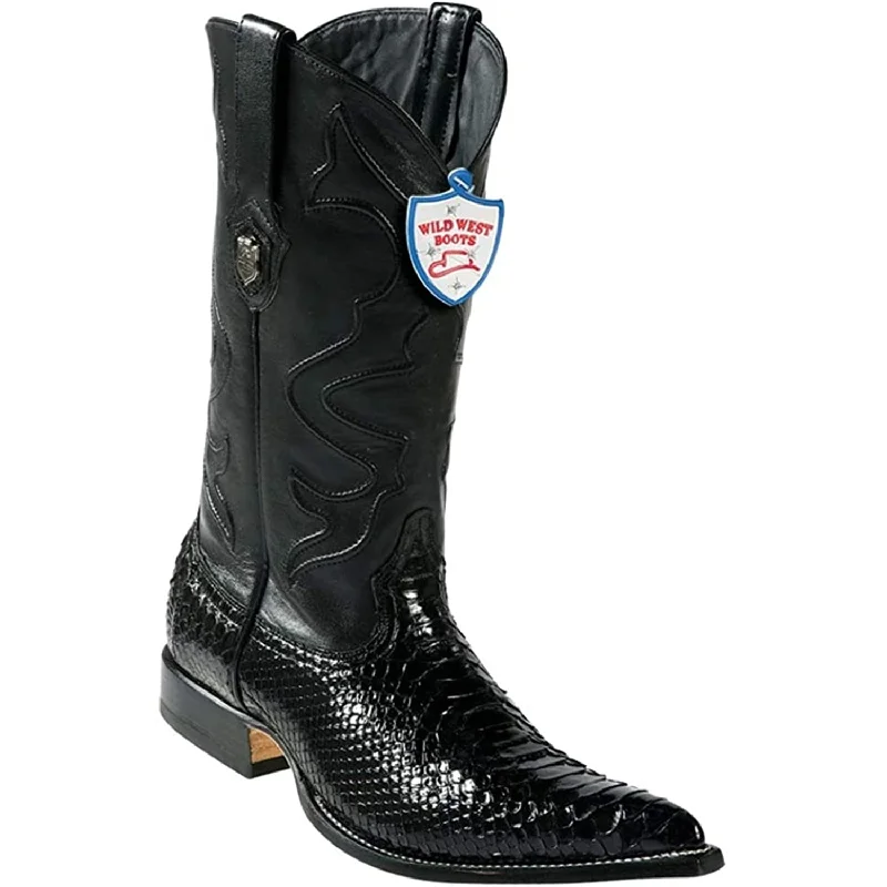 Wild West Boots #2955705 Men's | Color Black | Men's Wild West Python 3x Toe Boots Handcrafted