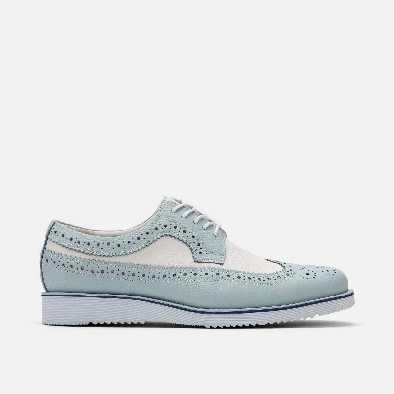 Alexander Light Blue/White Leather Longwing Sneakers