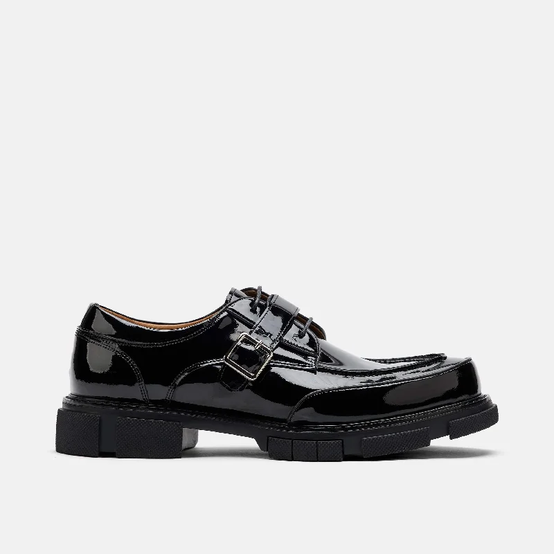 Atlas Black Patent Leather Derbys