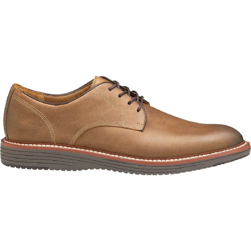 Men's Johnston & Murphy Upton Plain Toe Tan Oiled Full Grain Leather