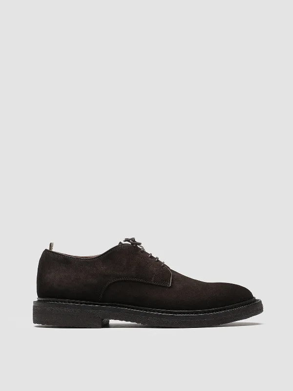 HOPKINS CREPE 110 - Brown Suede Derby Shoes