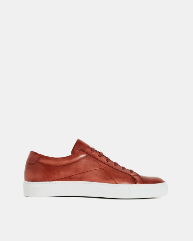 Vintage Cognac Leather Dress Sneaker