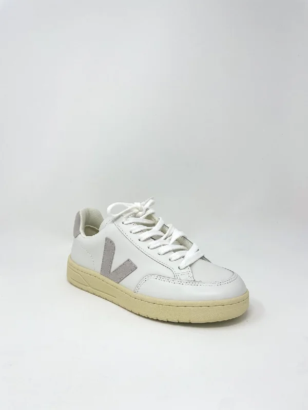 V-12 Leather Extra White Light Grey